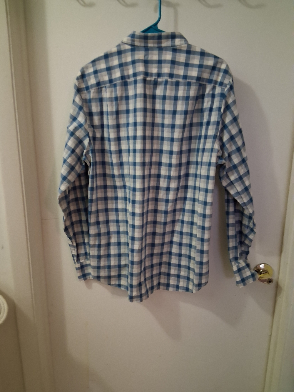 Vintage Tailored  J Crew Shirt Mens XL Multi-Blue Plaid Button Down 100% Cotton - Picture 2 of 5